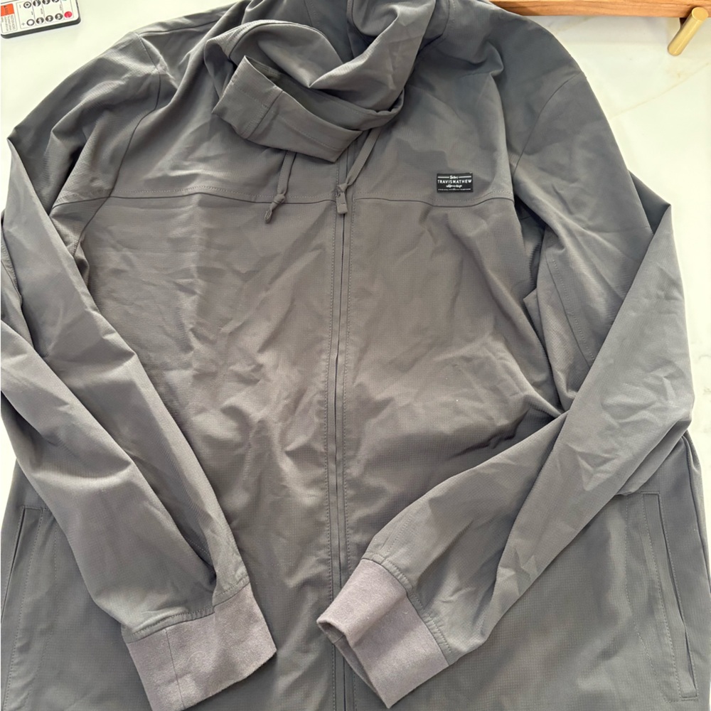 Gray Travis Mathew XXL, full zip jacket with hood